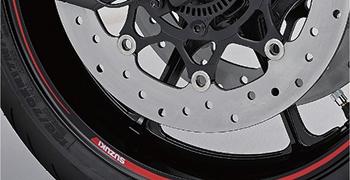 WHEEL DECAL-RED & CLEAR (WITH SUZUKI LOGO)